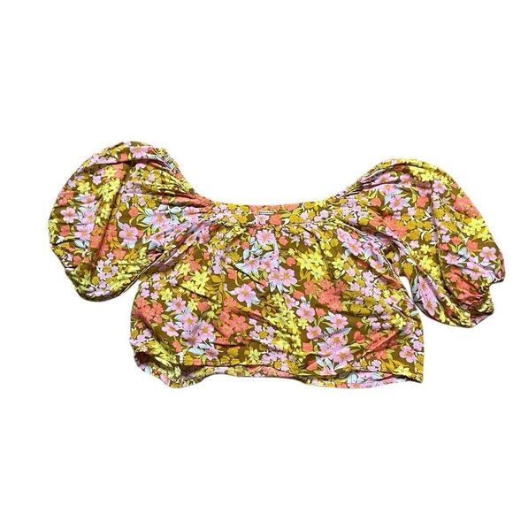 BILLABONG Beach Daze Puff Sleeve Cropped Top Size Small - Picture 4 of 7